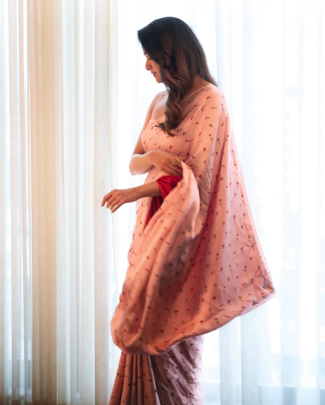 Wildflowers on Blush Saree and Blouse