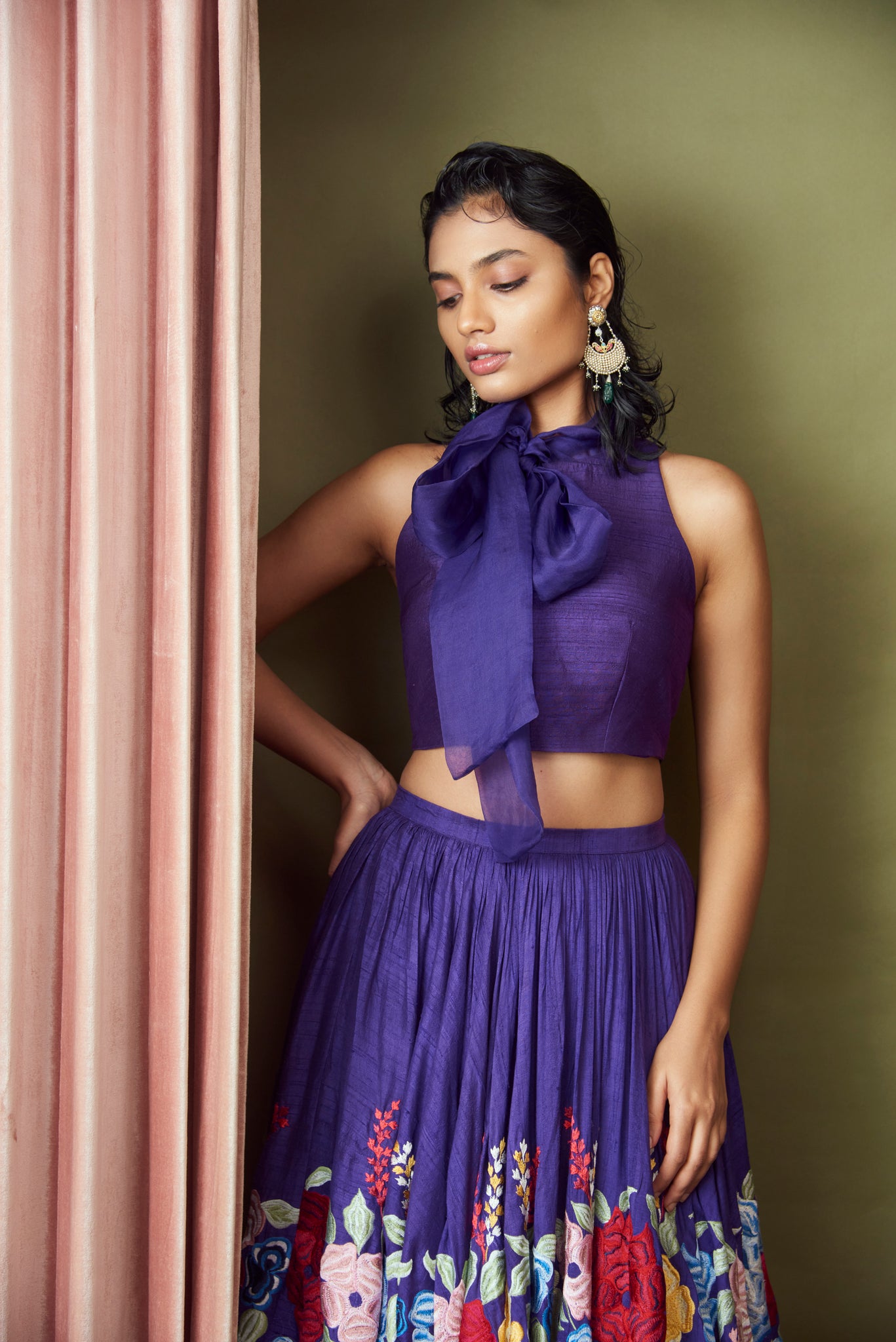 Violet Two Toned Lehenga Set