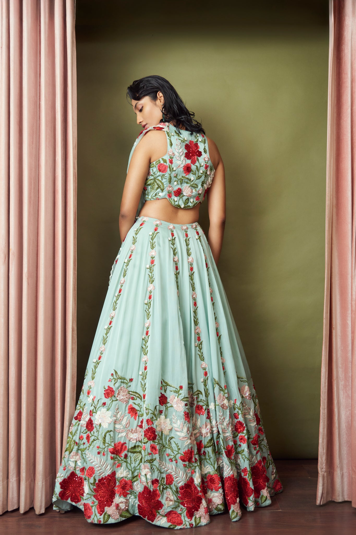 Mint Meadow Lehenga Set