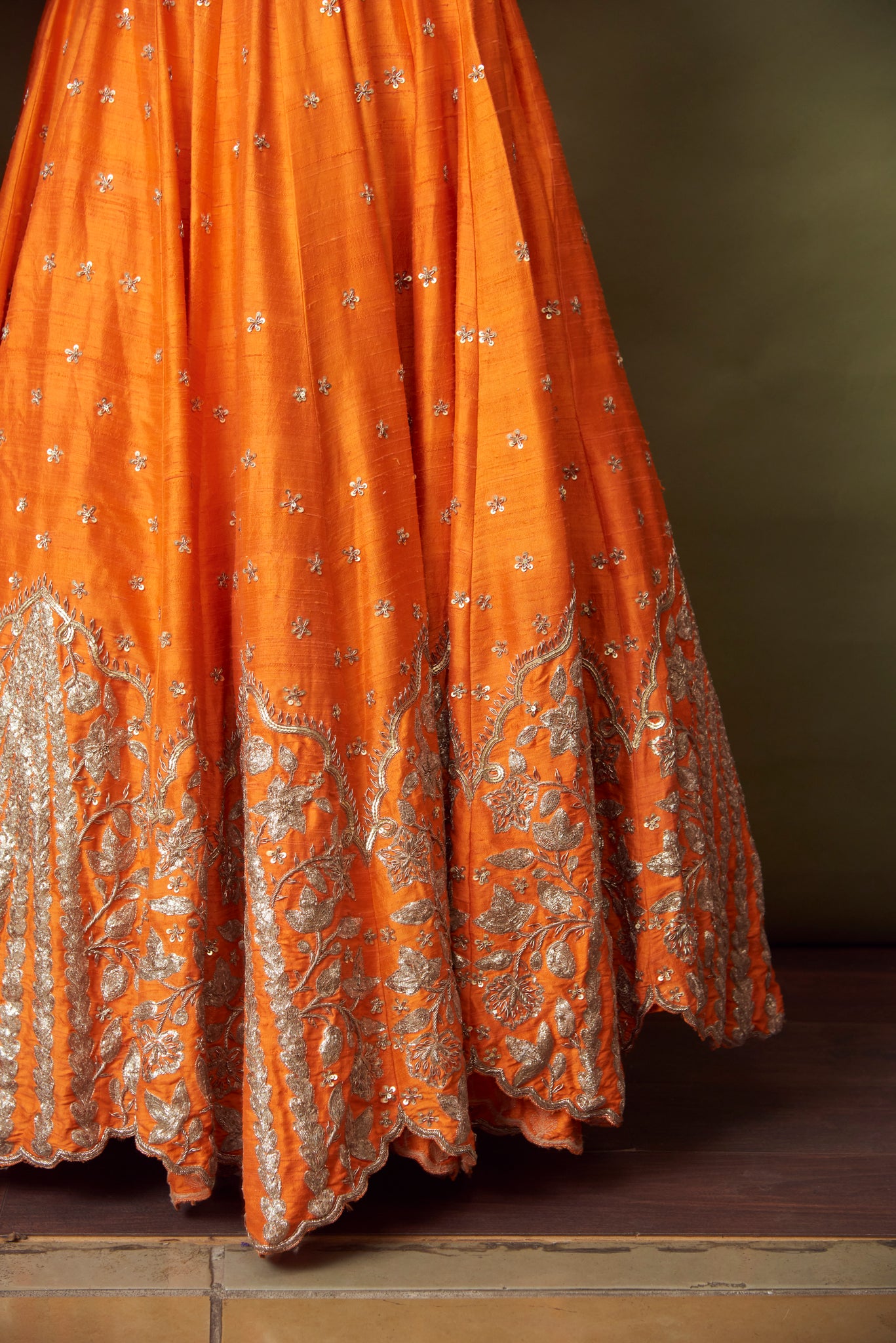 Tangerine Lehenga Set