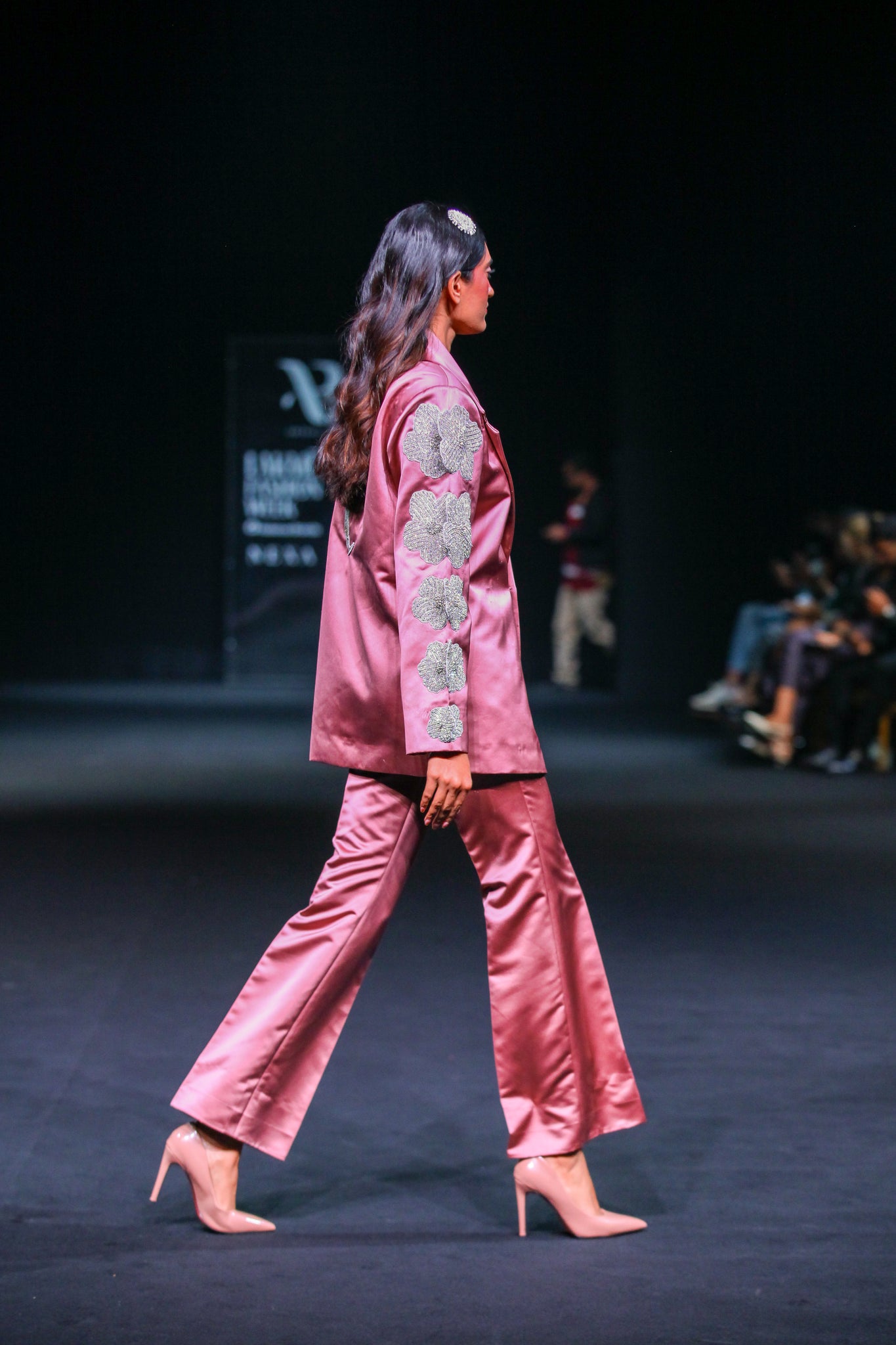 Pink Embroidered Blazer